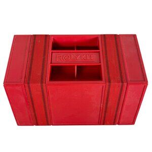 Vintage Rolykit Red Portable Tool Box Organizer Parts Sewing Crafts Fishing